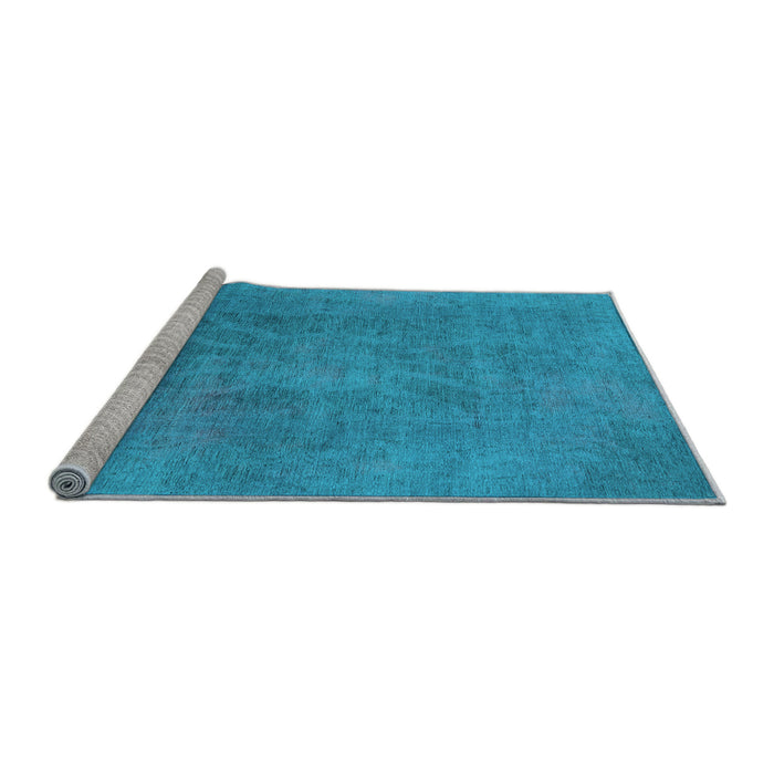 Sideview of Machine Washable Oriental Light Blue Industrial Rug, wshurb2025lblu