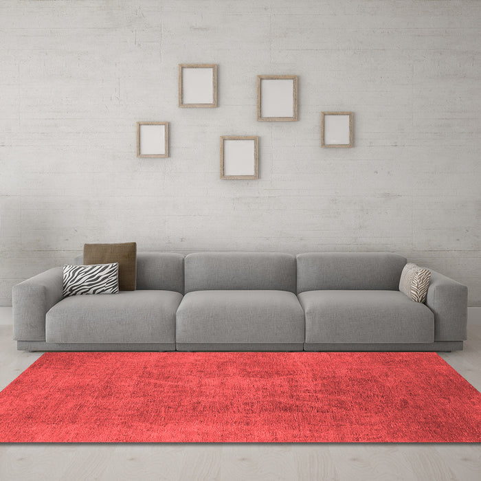 Industrial Red Washable Rugs