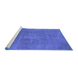 Sideview of Machine Washable Oriental Blue Industrial Rug, wshurb2025blu