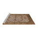 Sideview of Machine Washable Industrial Modern Light Copper Gold Rug, wshurb2026