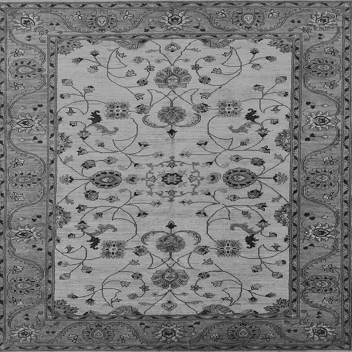 Square Machine Washable Oriental Gray Traditional Rug, wshurb2026gry