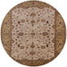 Round Mid-Century Modern Light Copper Gold Oriental Rug, urb2026