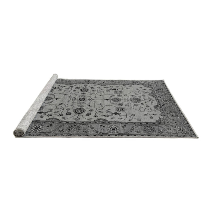 Sideview of Machine Washable Oriental Gray Traditional Rug, wshurb2026gry