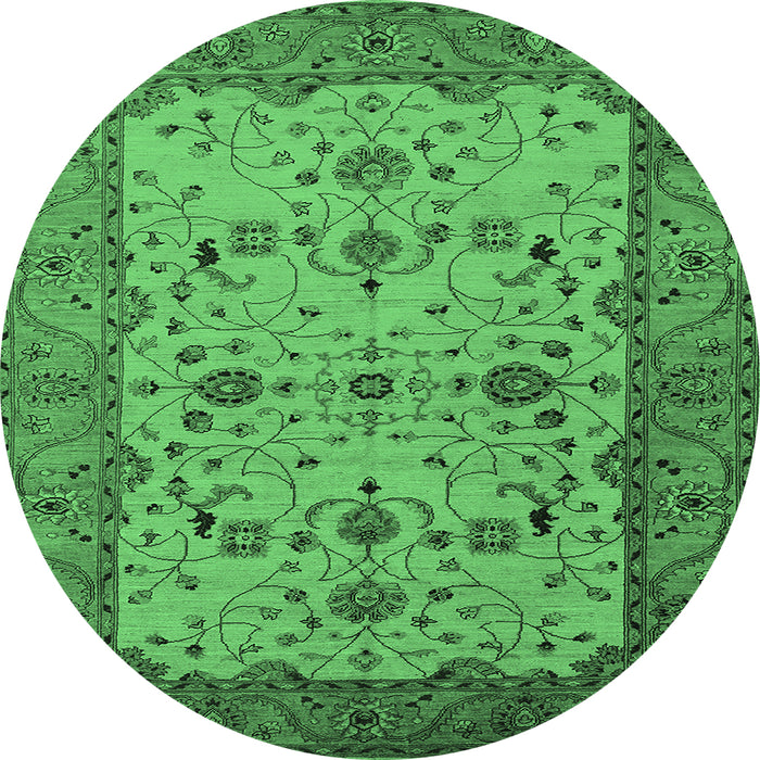 Round Oriental Emerald Green Traditional Rug, urb2026emgrn