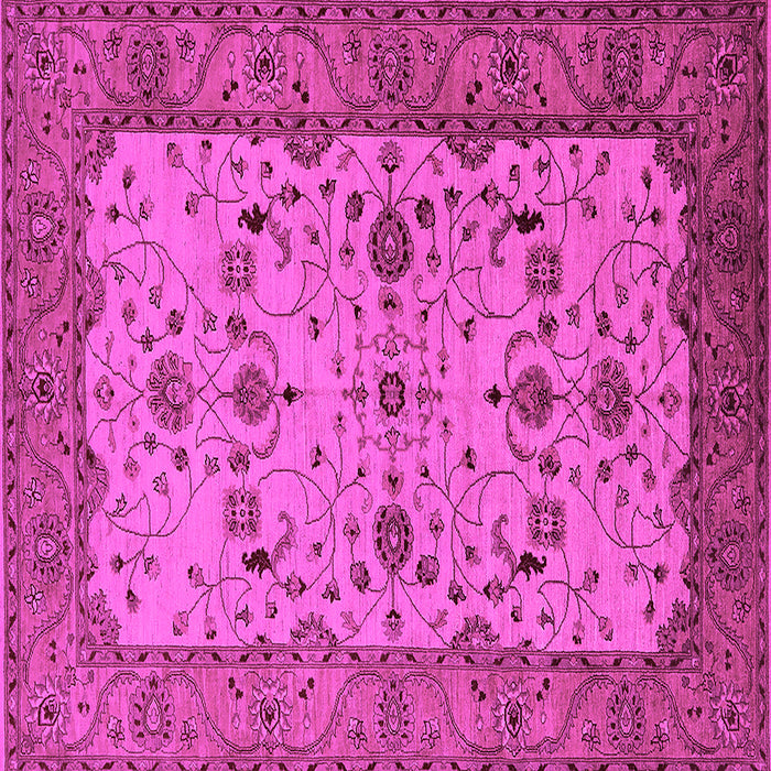 Square Machine Washable Oriental Pink Traditional Rug, wshurb2026pnk