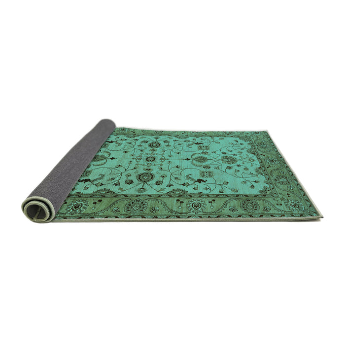 Sideview of Oriental Turquoise Traditional Rug, urb2026turq