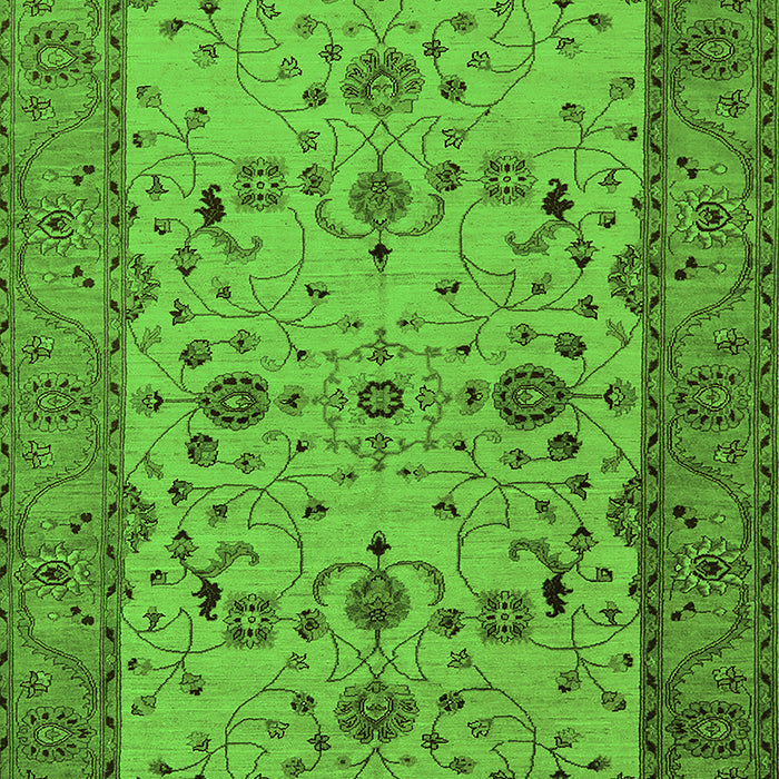 Machine Washable Oriental Green Traditional Area Rugs, wshurb2026grn