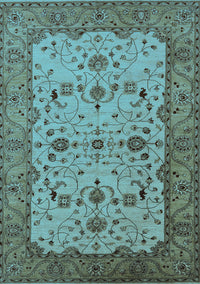 Oriental Light Blue Traditional Rug, urb2026lblu