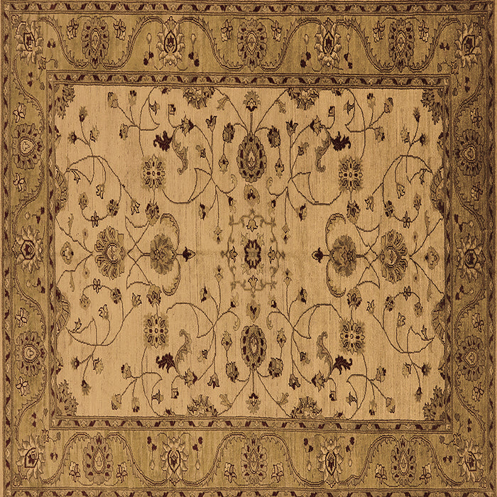 Square Machine Washable Oriental Brown Traditional Rug, wshurb2026brn