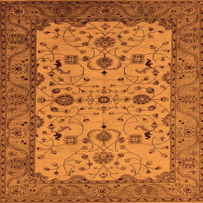 Square Oriental Orange Traditional Rug, urb2026org