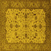 Square Oriental Yellow Traditional Rug, urb2026yw