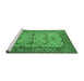 Sideview of Machine Washable Oriental Emerald Green Traditional Area Rugs, wshurb2026emgrn