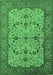 Machine Washable Oriental Emerald Green Traditional Area Rugs, wshurb2026emgrn