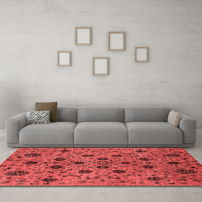 Industrial Red Washable Rugs