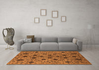 Machine Washable Oriental Orange Industrial Rug, wshurb2027org