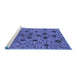 Sideview of Machine Washable Oriental Blue Industrial Rug, wshurb2027blu