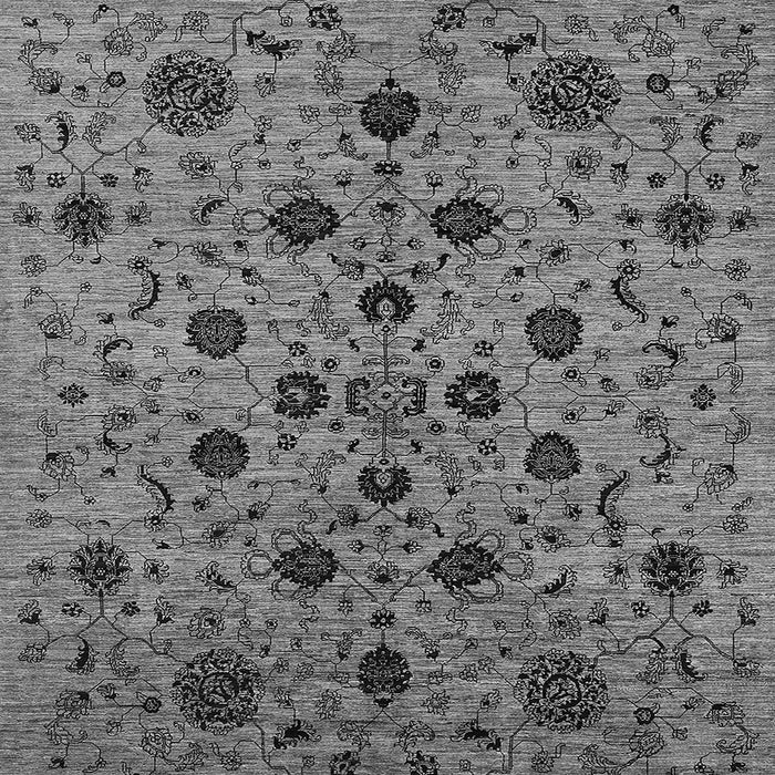 Square Machine Washable Oriental Gray Industrial Rug, wshurb2027gry