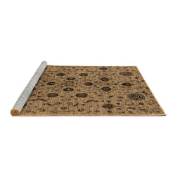 Sideview of Machine Washable Oriental Brown Industrial Rug, wshurb2027brn