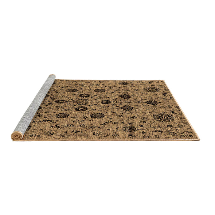 Sideview of Machine Washable Oriental Brown Industrial Rug, wshurb2027brn