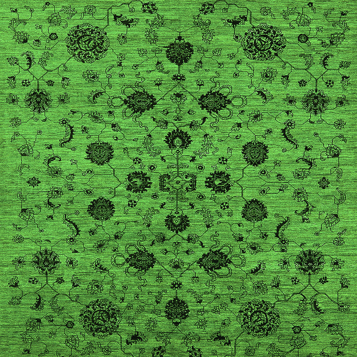 Square Oriental Green Industrial Rug, urb2027grn