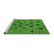 Sideview of Machine Washable Oriental Green Industrial Area Rugs, wshurb2027grn