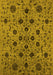 Machine Washable Oriental Yellow Industrial Rug, wshurb2027yw