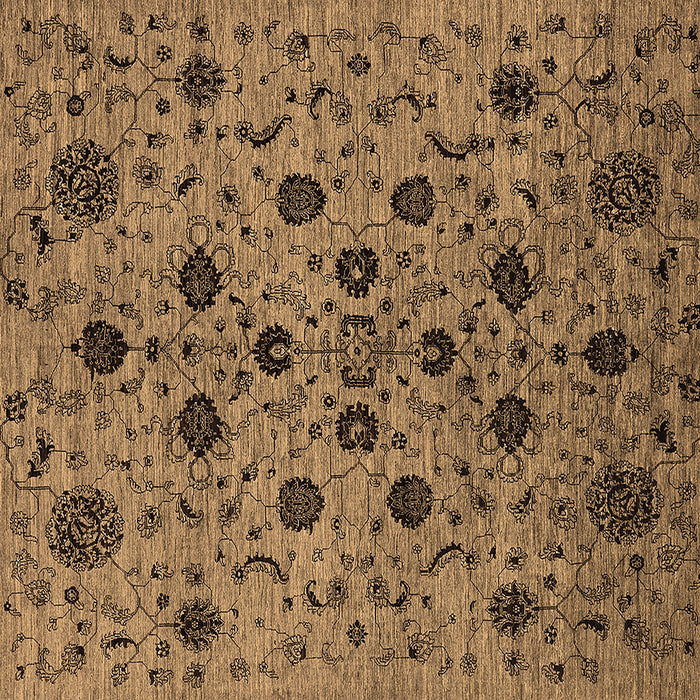 Square Oriental Brown Industrial Rug, urb2027brn