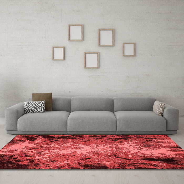 Industrial Red Washable Rugs
