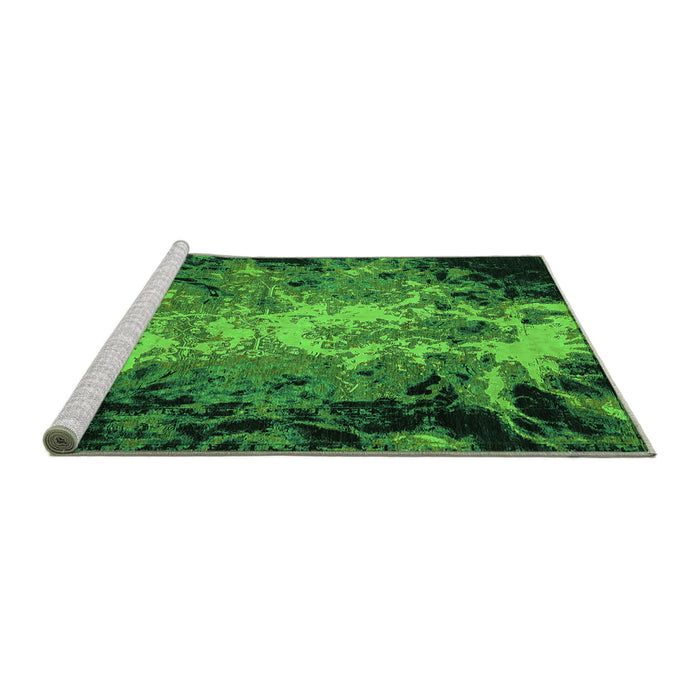 Sideview of Machine Washable Oriental Green Industrial Area Rugs, wshurb2028grn
