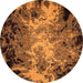 Round Oriental Orange Industrial Rug, urb2028org