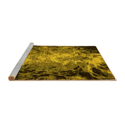 Sideview of Machine Washable Oriental Yellow Industrial Rug, wshurb2028yw