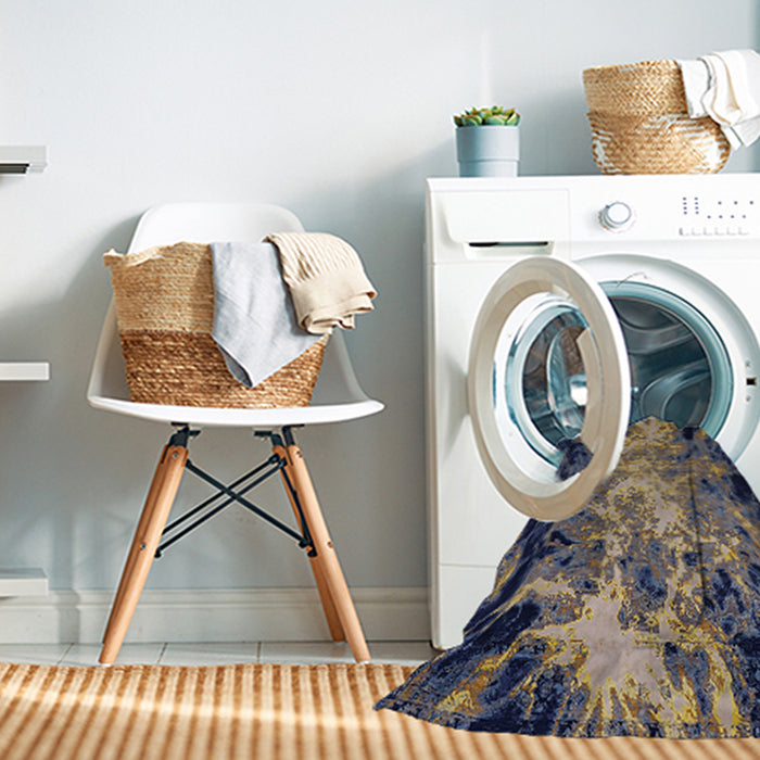 Machine Washable Industrial Modern Brown Rug in a Washing Machine, wshurb2028