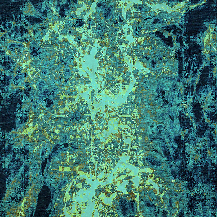 Oriental Turquoise Industrial Rug, urb2028turq