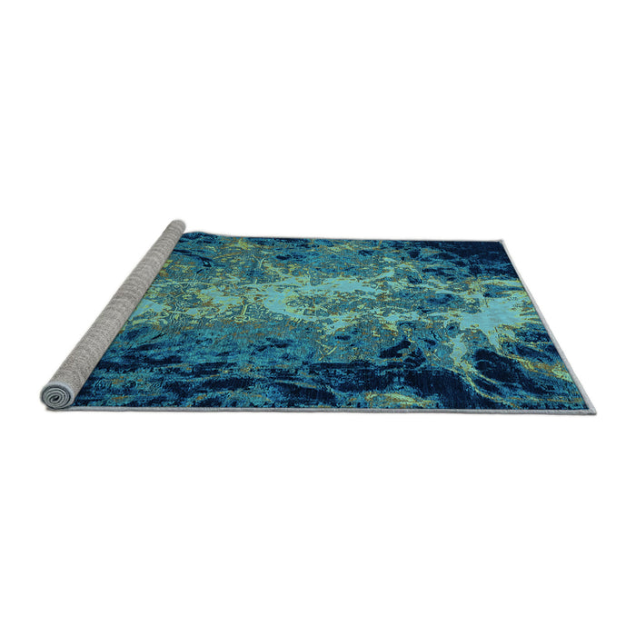 Sideview of Machine Washable Oriental Light Blue Industrial Rug, wshurb2028lblu