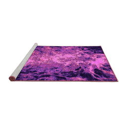 Sideview of Machine Washable Oriental Pink Industrial Rug, wshurb2028pnk