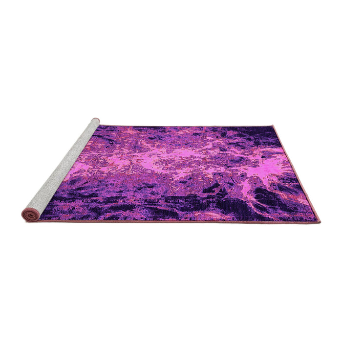 Sideview of Machine Washable Oriental Pink Industrial Rug, wshurb2028pnk