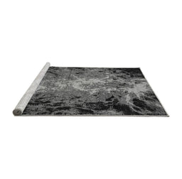 Sideview of Machine Washable Oriental Gray Industrial Rug, wshurb2028gry