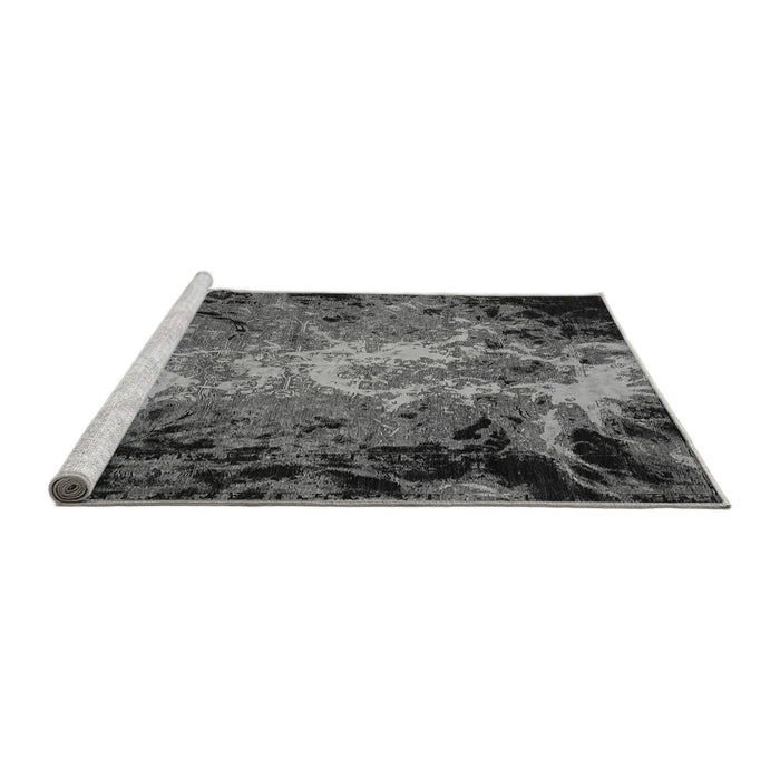 Sideview of Machine Washable Oriental Gray Industrial Rug, wshurb2028gry