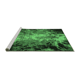 Sideview of Machine Washable Oriental Emerald Green Industrial Area Rugs, wshurb2028emgrn