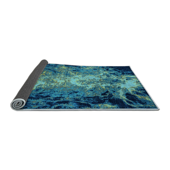 Sideview of Oriental Light Blue Industrial Rug, urb2028lblu