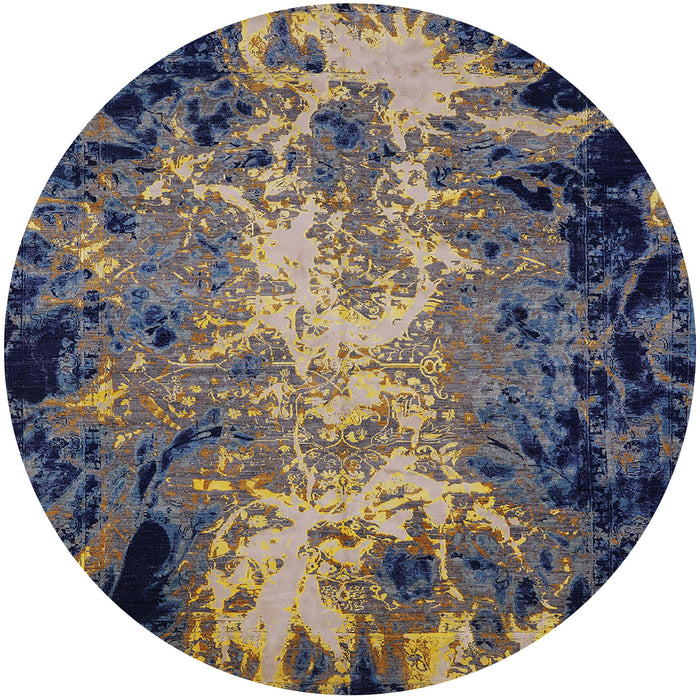 Round Machine Washable Industrial Modern Brown Rug, wshurb2028