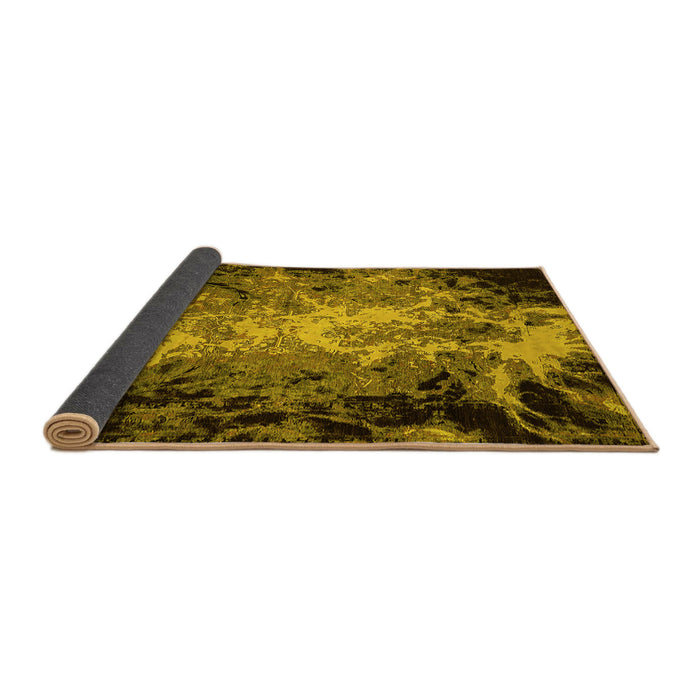 Sideview of Oriental Yellow Industrial Rug, urb2028yw