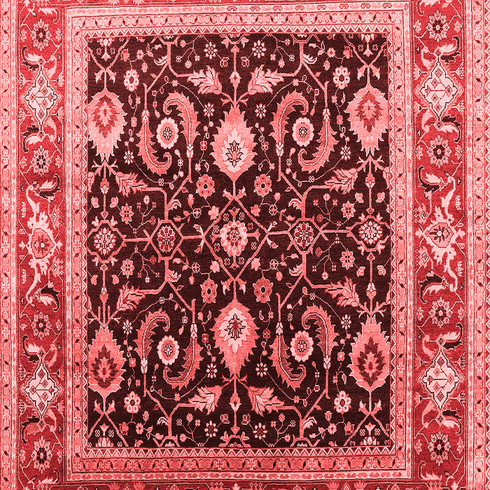 Machine Washable Oriental Red Industrial Rug, wshurb2029red