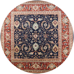 Round Machine Washable Industrial Modern Vermilion Red Rug, wshurb2029