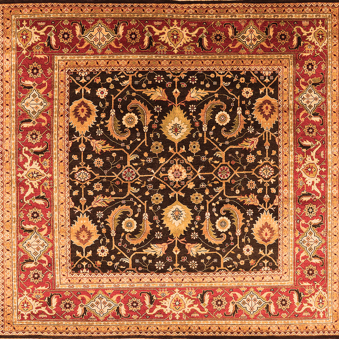Square Oriental Orange Industrial Rug, urb2029org