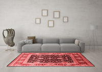 Machine Washable Oriental Red Industrial Rug, wshurb2029red