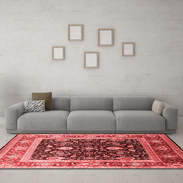 Industrial Red Washable Rugs