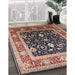 Mid-Century Modern Red Oriental Rug in Family Room, urb2029