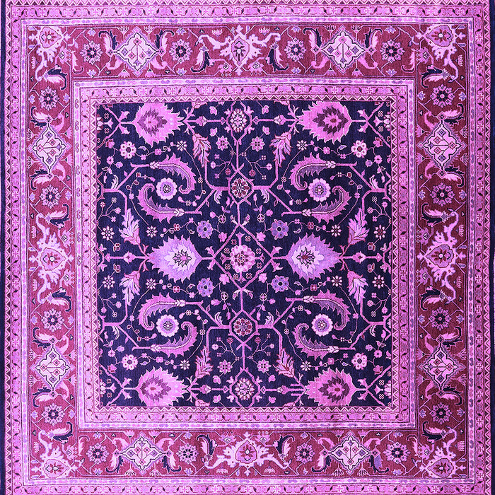 Square Machine Washable Oriental Purple Industrial Area Rugs, wshurb2029pur