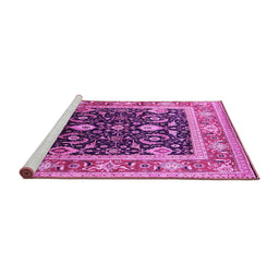 Sideview of Machine Washable Oriental Pink Industrial Rug, wshurb2029pnk